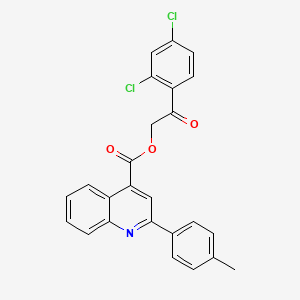 molecular formula C25H17Cl2NO3 B12036568 2-(2,4-Dichlorophenyl)-2-oxoethyl 2-(p-tolyl)quinoline-4-carboxylate CAS No. 355433-08-8