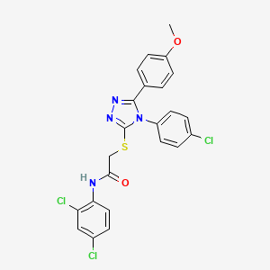 2-{[4-(4-chlorophenyl)-5-(4-methoxyphenyl)-4H-1,2,4-triazol-3-yl]sulfanyl}-N-(2,4-dichlorophenyl)acetamide