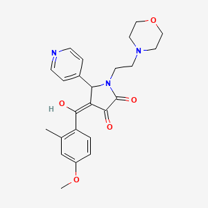 molecular formula C24H27N3O5 B12036635 (4E)-4-[hydroxy(4-methoxy-2-methylphenyl)methylidene]-1-[2-(morpholin-4-yl)ethyl]-5-(pyridin-4-yl)pyrrolidine-2,3-dione 