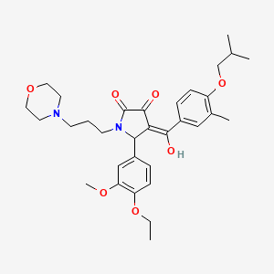 molecular formula C32H42N2O7 B12036714 5-(4-Ethoxy-3-methoxyphenyl)-3-hydroxy-4-(4-isobutoxy-3-methylbenzoyl)-1-[3-(4-morpholinyl)propyl]-1,5-dihydro-2H-pyrrol-2-one 