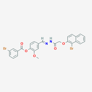 molecular formula C27H20Br2N2O5 B12036722 [4-[(E)-[[2-(1-bromonaphthalen-2-yl)oxyacetyl]hydrazinylidene]methyl]-2-methoxyphenyl] 3-bromobenzoate 