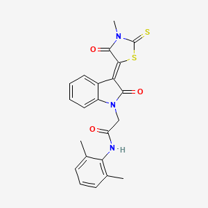 N-(2,6-dimethylphenyl)-2-[(3Z)-3-(3-methyl-4-oxo-2-thioxo-1,3-thiazolidin-5-ylidene)-2-oxo-2,3-dihydro-1H-indol-1-yl]acetamide