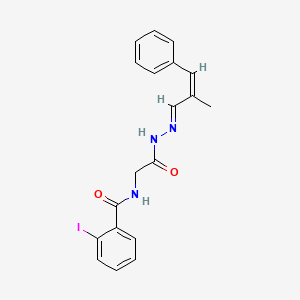 molecular formula C19H18IN3O2 B12036744 2-I-N-(2-(2-(2-Methyl-3-phenyl-2-propenylidene)hydrazino)-2-oxoethyl)benzamide CAS No. 764656-81-7