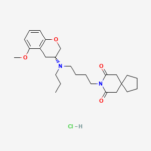 B1203677 8-Azaspiro(4.5)decane-7,9-dione, 8-(4-(((3R)-3,4-dihydro-5-methoxy-2H-1-benzopyran-3-yl)propylamino)butyl)-, monohydrochloride CAS No. 143413-70-1