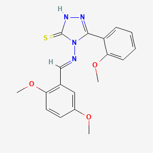 molecular formula C18H18N4O3S B12036805 4-{[(E)-(2,5-dimethoxyphenyl)methylidene]amino}-5-(2-methoxyphenyl)-4H-1,2,4-triazole-3-thiol CAS No. 478256-61-0