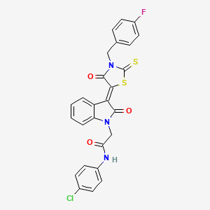 N-(4-chlorophenyl)-2-{(3Z)-3-[3-(4-fluorobenzyl)-4-oxo-2-thioxo-1,3-thiazolidin-5-ylidene]-2-oxo-2,3-dihydro-1H-indol-1-yl}acetamide