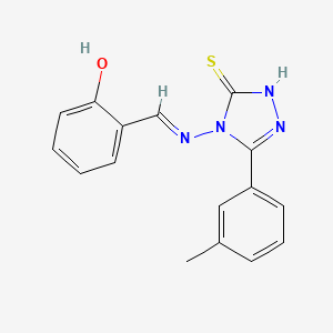 molecular formula C16H14N4OS B12036842 2-(((3-Mercapto-5-(m-tolyl)-4H-1,2,4-triazol-4-yl)imino)methyl)phenol CAS No. 478255-95-7