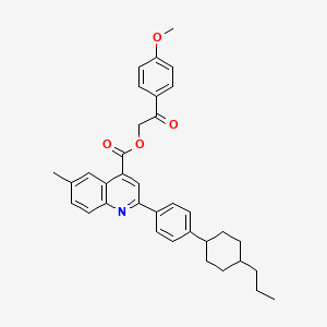 2-(4-Methoxyphenyl)-2-oxoethyl 6-methyl-2-[4-(4-propylcyclohexyl)phenyl]quinoline-4-carboxylate