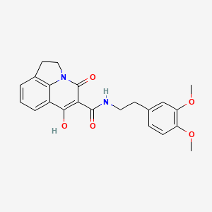 molecular formula C22H22N2O5 B12036858 6-Hydroxy-4-oxo-1,2-dihydro-4H-pyrrolo[3,2,1-ij]quinoline-5-carboxylic acid [2-(3,4-dimethoxy-phenyl)-ethyl]-amide 