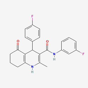 N-(3-Fluorophenyl)-4-(4-fluorophenyl)-2-methyl-5-oxo-1,4,5,6,7,8-hexahydroquinoline-3-carboxamide