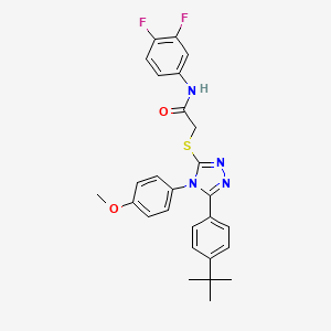 molecular formula C27H26F2N4O2S B12036945 2-{[5-(4-tert-butylphenyl)-4-(4-methoxyphenyl)-4H-1,2,4-triazol-3-yl]sulfanyl}-N-(3,4-difluorophenyl)acetamide 