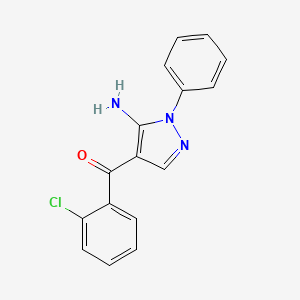 molecular formula C16H12ClN3O B12036983 (5-Amino-1-phenyl-1H-pyrazol-4-YL)(2-chlorophenyl)methanone CAS No. 190269-18-2