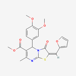 Methyl 5-(3,4-dimethoxyphenyl)-2-(furan-2-ylmethylene)-7-methyl-3-oxo-3,5-dihydro-2H-thiazolo[3,2-a]pyrimidine-6-carboxylate