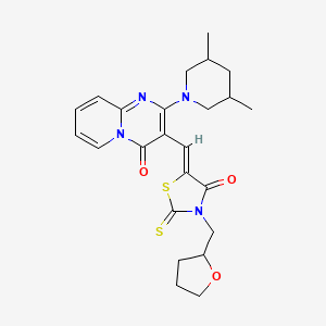 2-(3,5-Dimethyl-1-piperidinyl)-3-{(Z)-[4-oxo-3-(tetrahydro-2-furanylmethyl)-2-thioxo-1,3-thiazolidin-5-ylidene]methyl}-4H-pyrido[1,2-A]pyrimidin-4-one