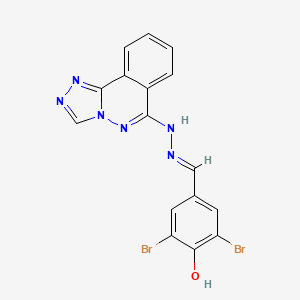 2,6-dibromo-4-{(E)-[2-([1,2,4]triazolo[3,4-a]phthalazin-6-yl)hydrazinylidene]methyl}phenol