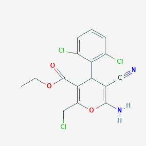 ethyl 6-amino-2-(chloromethyl)-5-cyano-4-(2,6-dichlorophenyl)-4H-pyran-3-carboxylate