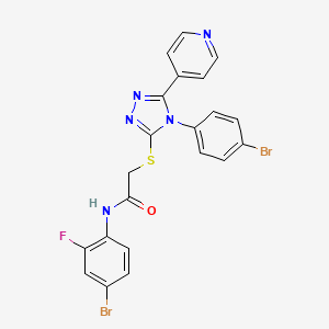 N-(4-bromo-2-fluorophenyl)-2-{[4-(4-bromophenyl)-5-(4-pyridinyl)-4H-1,2,4-triazol-3-yl]sulfanyl}acetamide