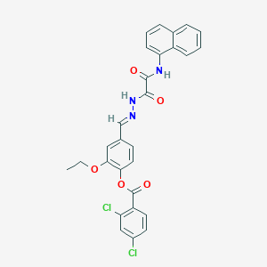 2-Ethoxy-4-((2-(2-(naphthalen-1-ylamino)-2-oxoacetyl)hydrazono)methyl)phenyl 2,4-dichlorobenzoate