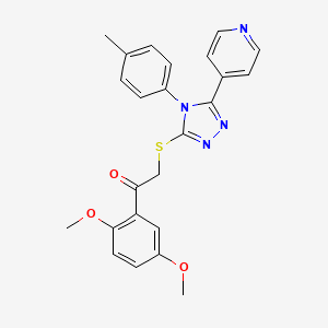 molecular formula C24H22N4O3S B12037183 1-(2,5-dimethoxyphenyl)-2-{[4-(4-methylphenyl)-5-(pyridin-4-yl)-4H-1,2,4-triazol-3-yl]sulfanyl}ethanone 