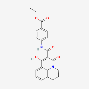 Ethyl 4-{[(7-hydroxy-5-oxo-2,3-dihydro-1H,5H-pyrido[3,2,1-IJ]quinolin-6-YL)carbonyl]amino}benzoate