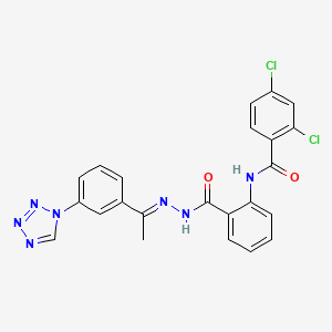 2,4-Dichloro-N-{2-[((2E)-2-{1-[3-(1H-tetraazol-1-YL)phenyl]ethylidene}hydrazino)carbonyl]phenyl}benzamide