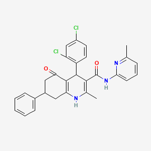 4-(2,4-dichlorophenyl)-2-methyl-N-(6-methylpyridin-2-yl)-5-oxo-7-phenyl-1,4,5,6,7,8-hexahydroquinoline-3-carboxamide