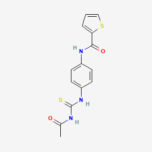 molecular formula C14H13N3O2S2 B1203733 N-[4-[[乙酰氨基(亚硫代次亚甲基)甲基]氨基]苯基]-2-噻吩甲酰胺 