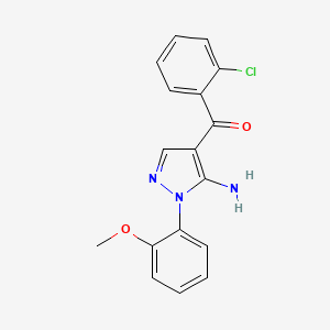 molecular formula C17H14ClN3O2 B12037437 (5-Amino-1-(2-methoxyphenyl)-1H-pyrazol-4-YL)(2-chlorophenyl)methanone CAS No. 618092-02-7