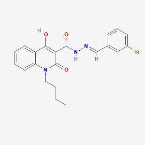 molecular formula C22H22BrN3O3 B12037451 N'-[(E)-(3-bromophenyl)methylidene]-2-hydroxy-4-oxo-1-pentyl-1,4-dihydroquinoline-3-carbohydrazide 