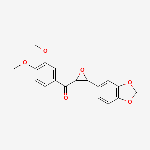 molecular formula C18H16O6 B12037495 [3-(1,3-Benzodioxol-5-yl)oxiran-2-yl](3,4-dimethoxyphenyl)methanone 