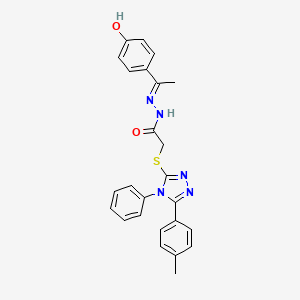 N'-[(E)-1-(4-Hydroxyphenyl)ethylidene]-2-{[5-(4-methylphenyl)-4-phenyl-4H-1,2,4-triazol-3-YL]sulfanyl}acetohydrazide