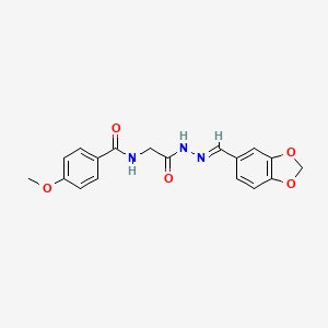 N-(2-(2-(1,3-Benzodioxol-5-ylmethylene)hydrazino)-2-oxoethyl)-4-methoxybenzamide