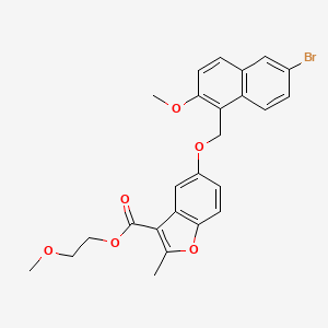 2-Methoxyethyl 5-[(6-bromo-2-methoxynaphthalen-1-yl)methoxy]-2-methyl-1-benzofuran-3-carboxylate