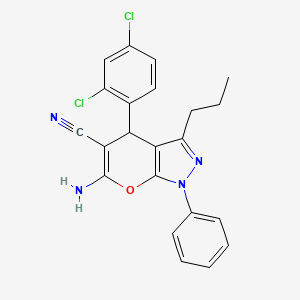 6-amino-4-(2,4-dichlorophenyl)-1-phenyl-3-propyl-4H-pyrano[2,3-c]pyrazole-5-carbonitrile