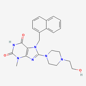 molecular formula C23H26N6O3 B12037662 8-(4-(2-Hydroxyethyl)piperazin-1-yl)-3-methyl-7-(naphthalen-1-ylmethyl)-1H-purine-2,6(3H,7H)-dione CAS No. 476480-06-5