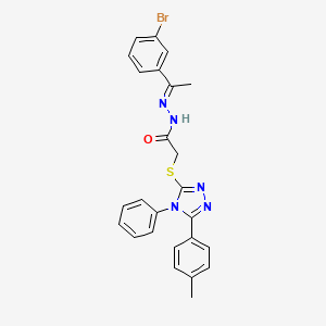 N'-[(1E)-1-(3-bromophenyl)ethylidene]-2-{[5-(4-methylphenyl)-4-phenyl-4H-1,2,4-triazol-3-yl]sulfanyl}acetohydrazide