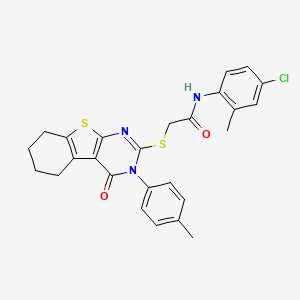 N-(4-chloro-2-methylphenyl)-2-{[3-(4-methylphenyl)-4-oxo-3,4,5,6,7,8-hexahydro[1]benzothieno[2,3-d]pyrimidin-2-yl]sulfanyl}acetamide