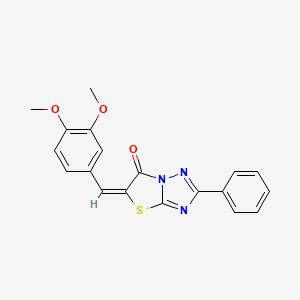 (5E)-5-(3,4-dimethoxybenzylidene)-2-phenyl[1,3]thiazolo[3,2-b][1,2,4]triazol-6(5H)-one