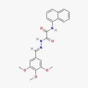 molecular formula C22H21N3O5 B12037788 N-naphthalen-1-yl-N'-[(E)-(3,4,5-trimethoxyphenyl)methylideneamino]oxamide 