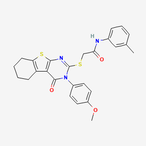 2-{[3-(4-methoxyphenyl)-4-oxo-3,4,5,6,7,8-hexahydro[1]benzothieno[2,3-d]pyrimidin-2-yl]sulfanyl}-N-(3-methylphenyl)acetamide