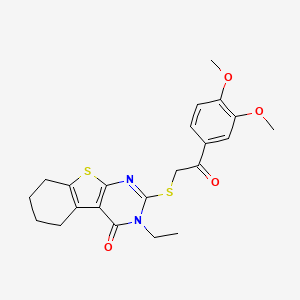 2-{[2-(3,4-dimethoxyphenyl)-2-oxoethyl]sulfanyl}-3-ethyl-5,6,7,8-tetrahydro[1]benzothieno[2,3-d]pyrimidin-4(3H)-one