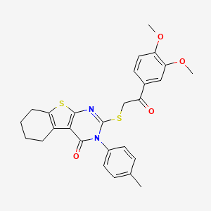 2-{[2-(3,4-dimethoxyphenyl)-2-oxoethyl]sulfanyl}-3-(4-methylphenyl)-5,6,7,8-tetrahydro[1]benzothieno[2,3-d]pyrimidin-4(3H)-one