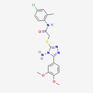 molecular formula C19H20ClN5O3S B12037873 2-{[4-amino-5-(3,4-dimethoxyphenyl)-4H-1,2,4-triazol-3-yl]sulfanyl}-N-(4-chloro-2-methylphenyl)acetamide 