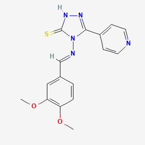 4-{[(E)-(3,4-Dimethoxyphenyl)methylidene]amino}-5-(4-pyridinyl)-4H-1,2,4-triazole-3-thiol