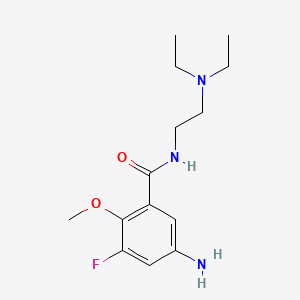 molecular formula C14H22FN3O2 B1203793 5-Amino-N-(2-(diethylamino)ethyl)-4-fluoro-2-methoxybenzamide CAS No. 133849-95-3
