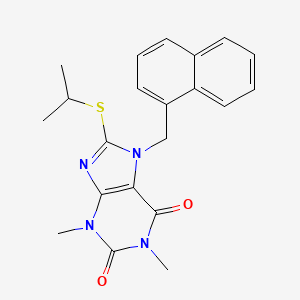 1,3-dimethyl-7-(naphthalen-1-ylmethyl)-8-(propan-2-ylsulfanyl)-3,7-dihydro-1H-purine-2,6-dione