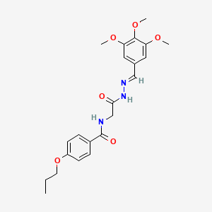 N-(2-Oxo-2-(2-(3,4,5-trimethoxybenzylidene)hydrazino)ethyl)-4-propoxybenzamide