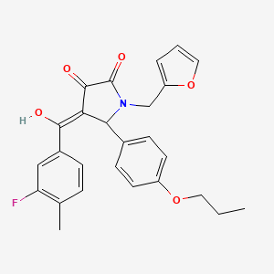 4-(3-Fluoro-4-methylbenzoyl)-1-(2-furylmethyl)-3-hydroxy-5-(4-propoxyphenyl)-1,5-dihydro-2H-pyrrol-2-one