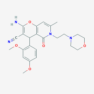 2-amino-4-(2,4-dimethoxyphenyl)-7-methyl-6-[2-(morpholin-4-yl)ethyl]-5-oxo-5,6-dihydro-4H-pyrano[3,2-c]pyridine-3-carbonitrile