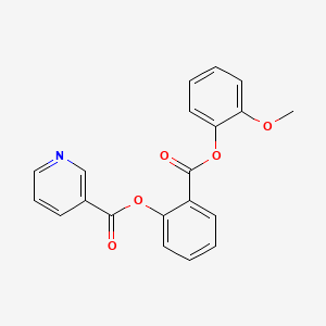 molecular formula C20H15NO5 B1203820 2-[(2-Methoxyphenoxy)carbonyl]phenyl nicotinate CAS No. 25923-90-4